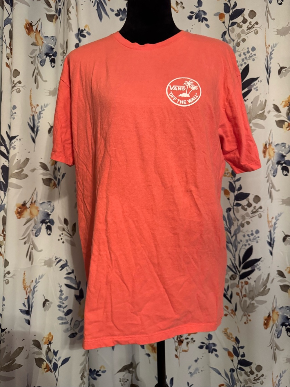 Vans Coral Short Sleeve Tee with White Palm Logo